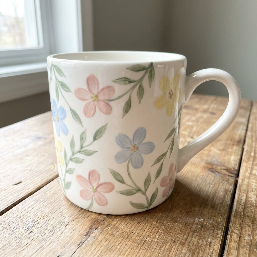 21 Cup Design Ideas Drawing You'll Want to Pin & Try Today 3 Hand painted floral ceramic mug 202609041624