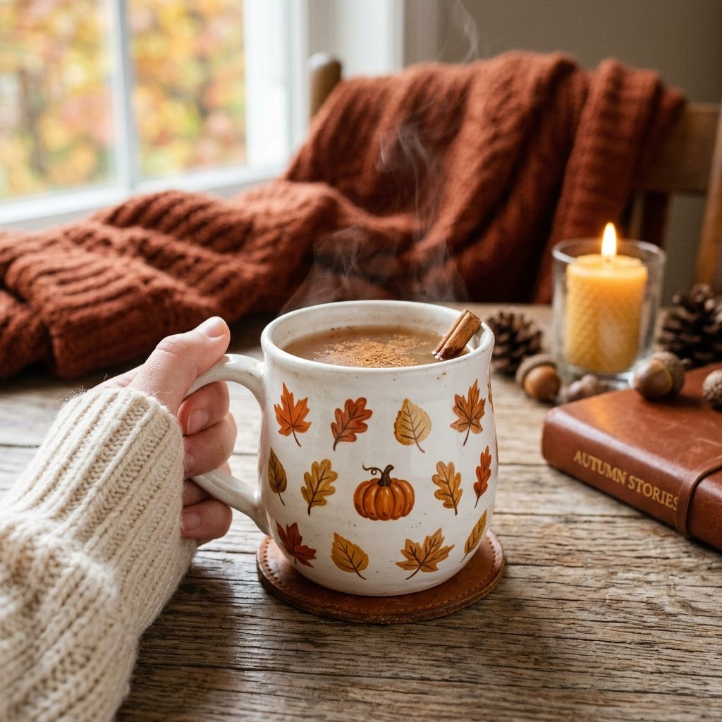 21 Cup Design Ideas Drawing You'll Want to Pin & Try Today 19 Painted autumn ceramic mug 202609041642
