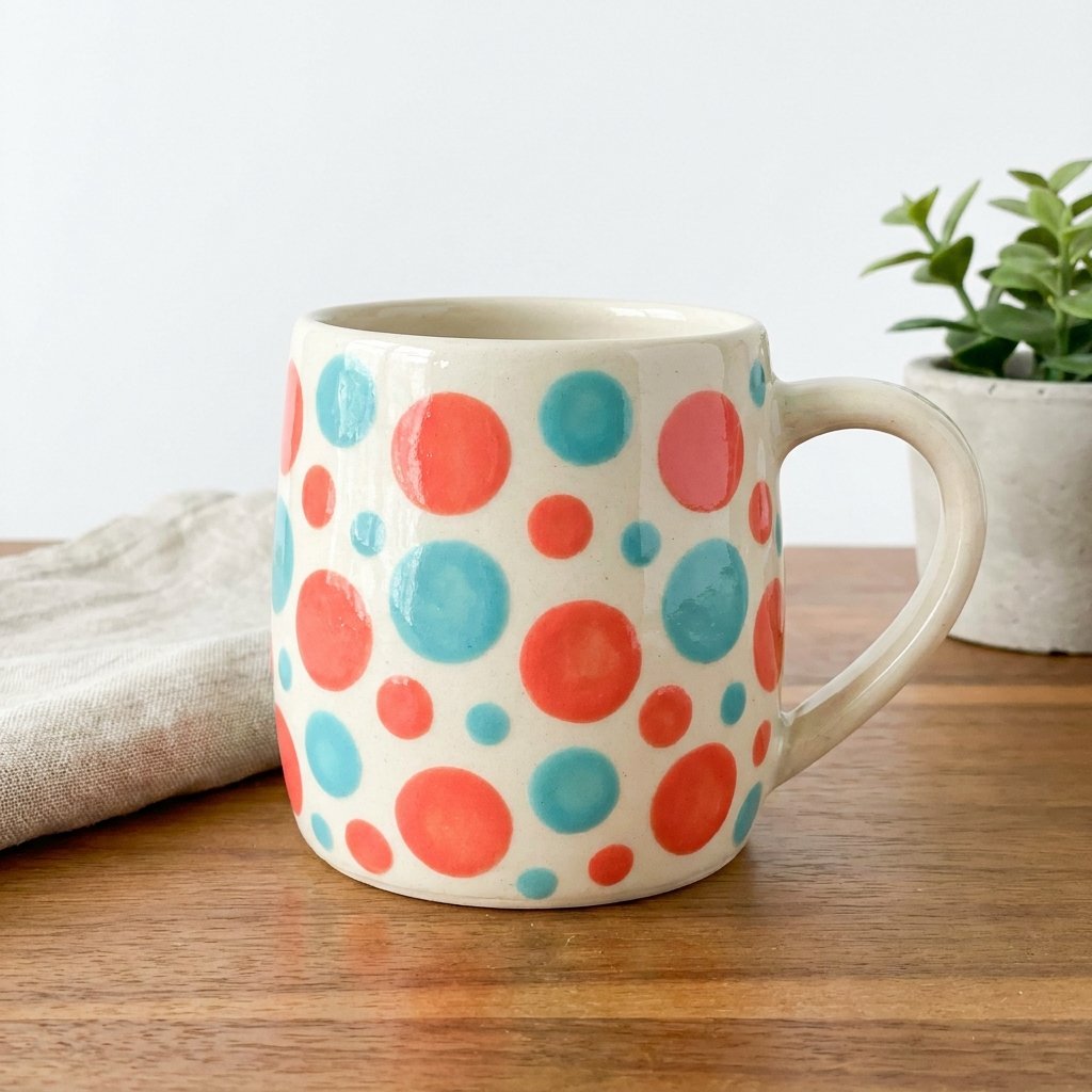 21 Cup Design Ideas Drawing You'll Want to Pin & Try Today 11 Polka dot ceramic mug 202609041630