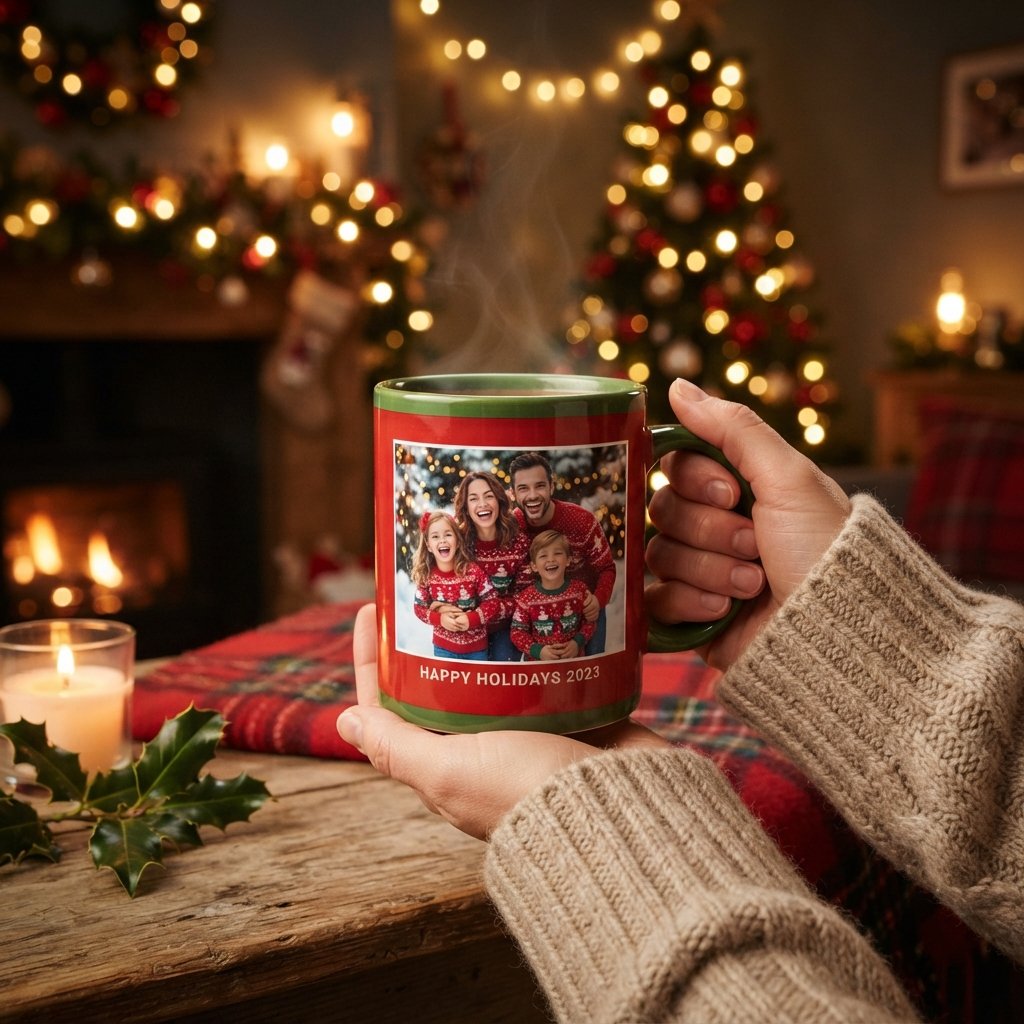 21 Best Cup Design Photo Ideas for Every Occasion 13 Red and green holiday mug 202609021521