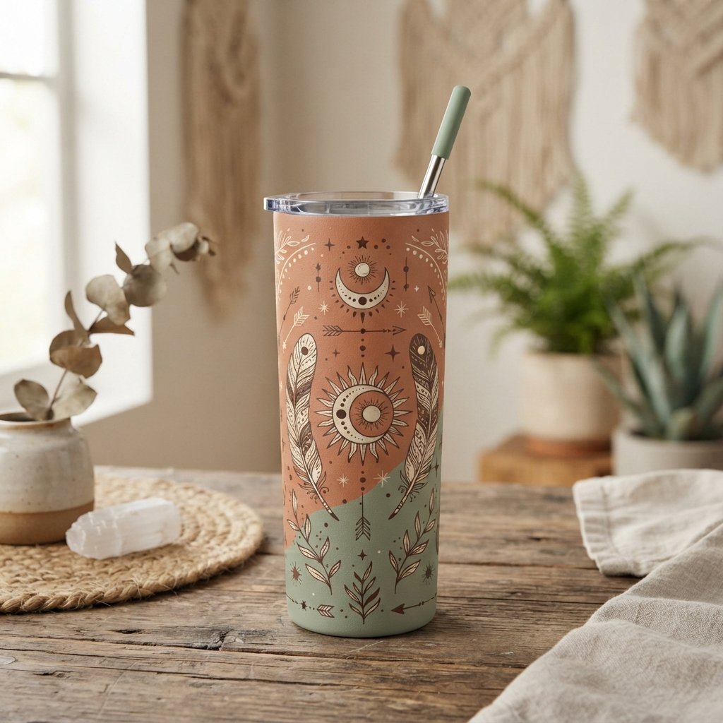 20 Stunning Dreamy Cup Designs Tumbler Ideas to Pin & Recreate 4 Boho Patterns With An Earthy Feel