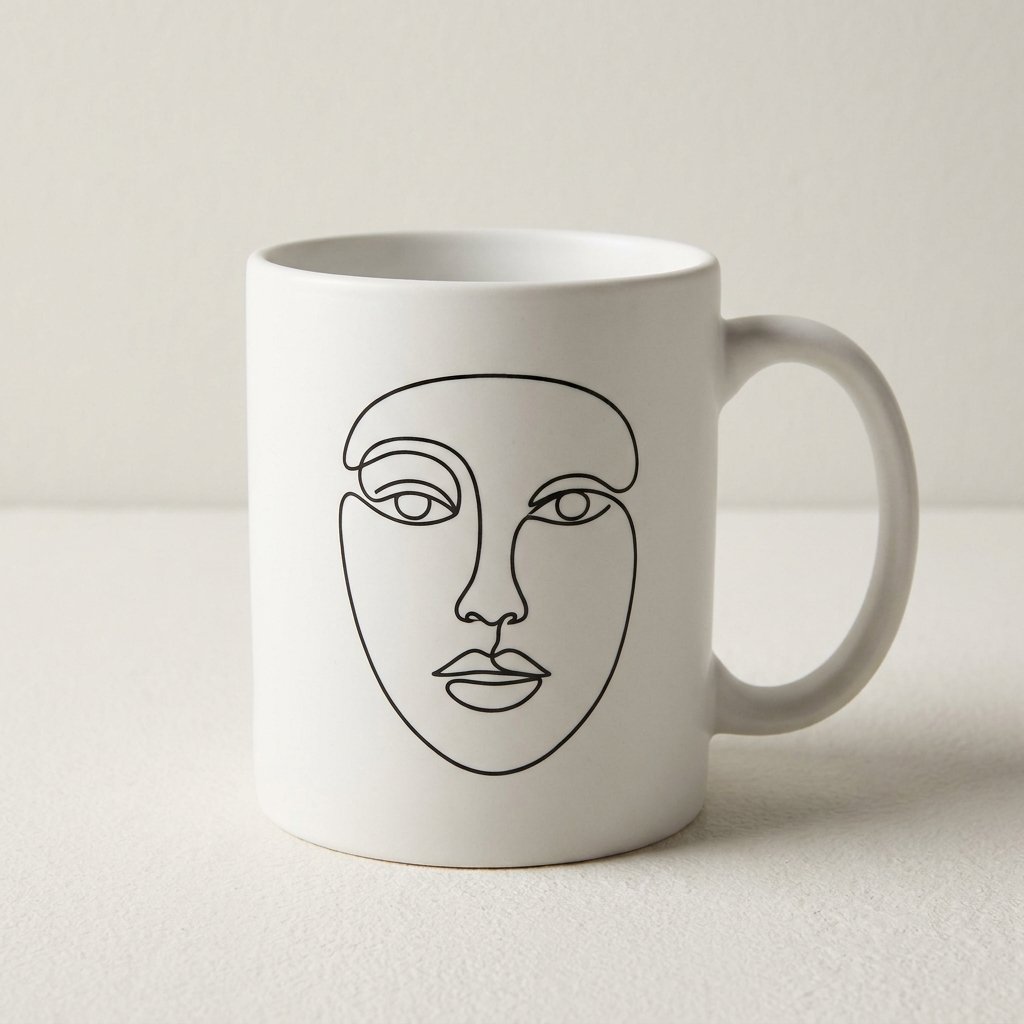 21 Cup Design Ideas Drawing You'll Want to Pin & Try Today 2 White ceramic mug with drawing 202609041622