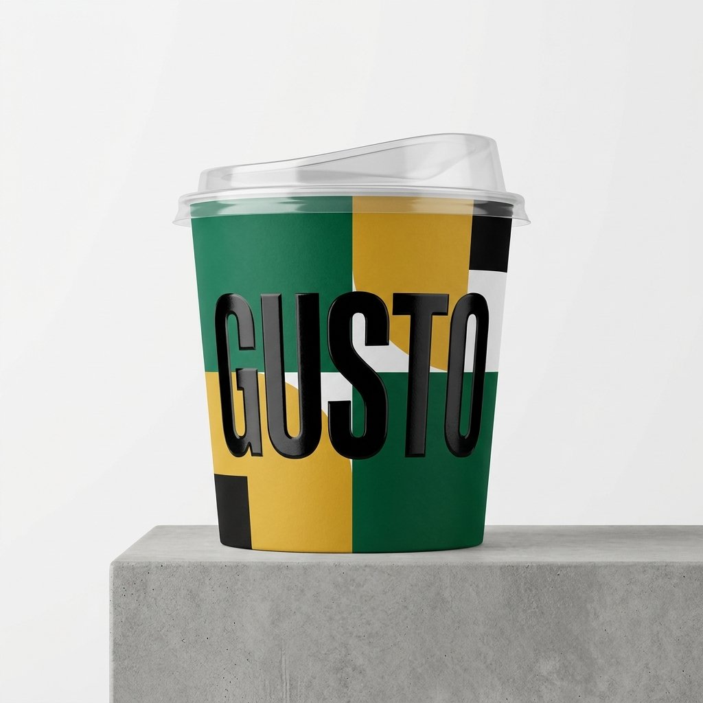 Yogurt cup with bold typography 202609051433