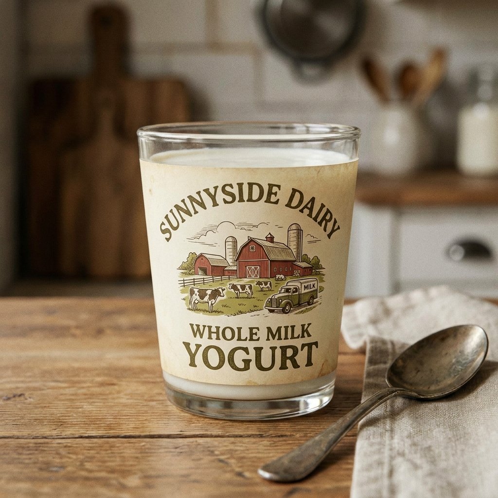 Yogurt cup with dairy illustration 202609051432