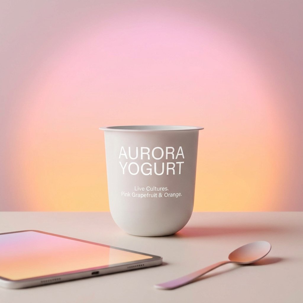 Yogurt cup with gradient background 202609051435